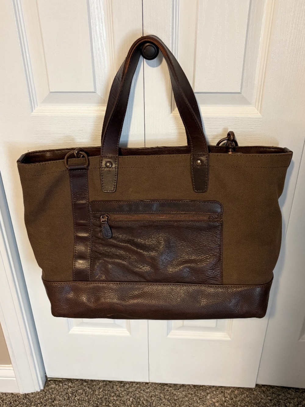Pendleton Wyeth Trail Brown Canvas Leather Weekender Duffle Tote - Picture 2 of 11